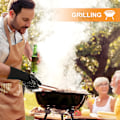 Pikkukuva 2 / 5: Grillikäsine, lämmönkestävät käsineet jopa 800 °C:seen asti, yleiskäyttöiset liukumattomat lämmönkestävät uunikäsineet grillaukseen, uuniin, keittiöön ja takkaan [1 pari] - Bla