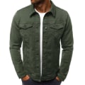 Miniatyrbilde 1 av 5: Herre Denim Slim Jakker Ensfarget Langermet 2 Frontlommer Frakk For Høst Ny 2XL D