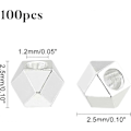 Miniatyrbillede 3 af 5: 100 stk. Cube Spacer Perler Mini Hjørneløse Cube Firkantede Perler Facetterede Metalperler Diamantskåret Løse Perler til Perler DIY Smykkefremstilling Håndværk Håndlavet Su
