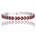 Miniatyrbillede 1 af 5: Farverige krystalarmbånd med perler til kvinder, heldig skinnende håndledskæde, slidstærk modehånd Scarlet