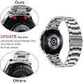 Miniatyrbilde 4 av 5: Stropp uten mellomrom for Galaxy Watch 4 Classic 46mm, rustfritt stålreim med sterk metallklips, erstatningsreim for Samsung Galaxy Watch4 Class