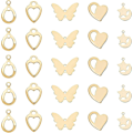 Miniatyrbillede 2 af 5: 40 stk. Stjerne med Måne/Hjerte/Sommerfugl/Dråbe Charm Hypoallergeniske Link Charms Rustfrit Stål Vedhæng Gyldne Charms