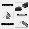 Miniatyrbillede 5 af 5: Rammeløse rektangulære solbriller til kvinder/mænd Ultralet metalstel Briller Mode Firkantede Uv400 briller Unisex Gradient Grey