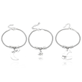 Miniatyrbild 3 av 5: Litet Mellanstort Systerhjärta Design Armband Set 3st Födelsedagspresent Till Systrar