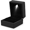 Miniatyrbild 1 av 5: Ringlåda med LED-ljus, Smyckesväska för Ringförvaring, Förlovningsringlåda för  Födelsedagsklockpresentask(Svart)