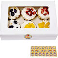 Miniatyrbillede 1 af 5: 15 stk. Heilwiy hvide bagerkasser med vindue, papir gaveæsker til bagværk. Cupcakes