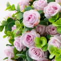 Miniatyrbillede 4 af 5: Kunstige blomster falsk silke rose til dekoration 33 hoveder blomstrende kunstig blomsterbuket med stilk til DIY vase hjem bryllupsfest 3 pak lilla