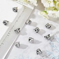 Miniatyrbilde 3 av 5: 10 stk. 2 mm hull rustfritt stål Bulldog Perler Charms Mops Hund Pitbull Valp Kjæledyr Hode Perle Spacer Perler Antikk Sølv Europeisk Sjarm for Halskjede Armbånd
