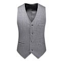 Miniatyrbillede 1 af 5: Herre Klassisk Forretningssæt Vest, Regular Fit Smokingvest Grey L