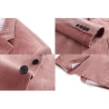 Miniatyrbilde 3 av 5: Herre Casual Cordfløyels Blazerjakke, Slim Fit To-knapps Sportsjakke Pink M