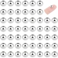 Miniatyrbillede 2 af 5: 100 stk. 6 mm Runde Spacer Perler Rustfrit Stål Løse Perler Metal Små Hul Spacer Perler Glat Overflade Perler Smykkefund