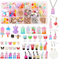 Miniatyrbild 1 av 5: Berlocker-set för halsband, DIY-smycken, Berlocker Fjäril Bubbelte Berlocker Nyckelring Gummybjörnar Örhängen