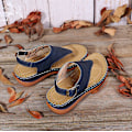 Miniatyrbild 3 av 5: Dam Solid Color Broderade Flip Flop Sandaler Strandtofflor 086 Blue EU 41