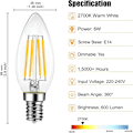 Miniatyrbillede 4 af 5: 6 stk. E14 Dæmpbare Varm Hvid 600lm 6w LED Pærer Erstatter 60w 2700k LED Kertepære Energibesparende