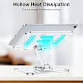 Miniatyrbillede 3 af 5: Akryl Tablet Stand Holder med 360 Graders Roterende Base, Foldbar Justerbar Transparent Tablet Holder til Skrivebord Hjem, Kompatibel med iPad Pro Air Mini