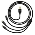 3-i-1-kabel: Lightning USB typ C Micro USB Multi-tips 3A Laddning - Moxie, Svart