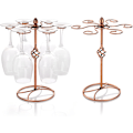 Miniatyrbild 1 av 5: 2-pack Scrollwork Vinglasställ med 6 krokar, Metall Stämware Hållare Stativ Fristående Vinglas Hållare Displayställ för Bordsskiva, Bar Bänkskiva,