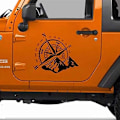 Pikkukuva 3 / 5: Circulor 1kpl 3D-autotarra Kompassiruusu Navigoi Vuori 4x4 Offroad Vinyylitarra Autotarra Black