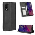 Magnetiskt spänne retro textur läder telefonfodral för Wiko Power U20 / U10 Black