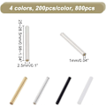 Miniatyrbilde 2 av 5: 800 stk. 4 farger glassrørperler for DIY smykkelaging tsjekkiske glassbugle-rørperler