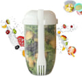 Miniatyrbillede 1 af 5: Frisk Salat To Go Beholdersæt, Hold Dig i Form Salat Måltid Shaker Kop med Gaffel og Salatdressing Holder White