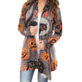 Miniatyrbillede 4 af 5: Dame Cardigan Langærmet Sød Afslappet Halloween Åben Front Cardigan Frakke Til Kvinder 2XL 8
