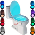 Miniatyrbilde 1 av 5: Toalettlys, LED Nattlys for Toalett Baderom Sensor Pir Detektor 8 Fargeskiftende Belysning (aktiveres kun i mørket)