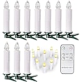 Pikkukuva 1 / 9: 10 kpl LED-kynttilöitä LED-keijuvalot, johdottomat, himmennettävä kynttilänjalka, liekittömät joulukynttilät