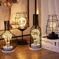 Miniatyrbild 5 av 5: Rött vin form lampa LED lampa vinglas bordslampa metall smidesjärn lampa modern heminredning wine jug