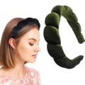 Miniatyrbilde 3 av 5: Svampe Bredbrem Hårbøyle Sklisikker Hårnål Legering Hodebånd For Jenter Kvinner Kjærester Army Green