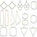 Miniatyrbild 1 av 5: 1 Ask 32 st 8 Stilar Hålram Charm Öppna Bezel Charm Legering Guld Geometriska Bak Sättningar Trianglar Kvadrat Runda Oval Charm Bulk för Smyckestillverkning