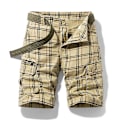 Pikkukuva 1 / 5: Miesten ruudulliset shortsit, väljä vyötärö, monipuoliset twill-cargo-shortsit BEIGE 34