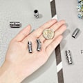 Miniatyrbilde 2 av 5: 6 stk. 304 Perler i rustfritt stål 9 mm Store hull Kolonneavstandsperler Rør 304 Perler i rustfritt stål for halskjede Armbånd DIY Smykkefremstilling