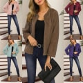 Miniatyrbillede 3 af 5: Dame Plys Langærmet Cardigan Efterår Forår Casual Sweater Frakke Overtøj Ny XL B