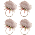Miniatyrbild 1 av 5: Qsdgfh Blomservett Ringar Set Om 8 Handgjorda Flerfärgade Ros Servett Ringar Hållare Med Silkesblomma Pärlspänne Bordsdekoration För Hemfest Bröllop Chr