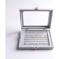 Miniatyrbild 2 av 5: Ringar/örhänge Organizer Fack Med Genomskinligt Lock, 7 Fack Sammetslåda Insats Smycken Förvaringslåda Med Transparent Lock Smycken Display Case Store Showcase