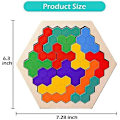 Miniatyrbild 3 av 5: Trähexagon Pussel Leksak Geometri Leksak Träpussel Pussel Färgglad Hexagon Geometrisk Pussel Lutande Intelligens Block Leksaker För 3-8 År Gamla Barn