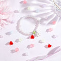 Miniatyrbilde 5 av 5: 800 stk. 8 farger Akryl Perlehetter Frostet Blomsterform Perler Transparent 6-Blad Perle Endestykker for Halskjede Øredobber Smykkelaging