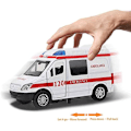 Pikkukuva 4 / 5: Ambulanssiauto 1:32 Mini Alloy -automallilelu, jossa ääni ja valo, opettavainen lahja yli 3-vuotiaille lapsille [punainen]
