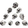 Miniatyrbillede 5 af 5: 8 stk. Gunmetal Dødningehoved Perler Rustfrit Stål Dødningehoved Perler Retro Dødningehoved Stil 2mm Hul Metal Dødningehoved Afstandsperler