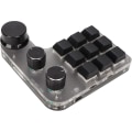 Miniatyrbilde 1 av 5: Tilpasset Mini Tastatur  Mye Brukt 3 Knapper RGB Bakgrunnsbelyst 9 Tasters Programmerbart Mini Gaming Tastatur For PC (svart) Black