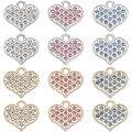 Pikkukuva 1 / 5: 48 kpl 6 värin strassi sydänkoruja Kuutiollinen zirkonia seos kristalli riipuksia 13,5x15mm Rakkaus roikkuvat korut korujen askarteluun Reikä: 2mm