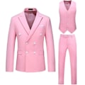 Pikkukuva 1 / 2: Miesten Puvut 2-Nappinen Slim Fit 3-osainen Puku pink L