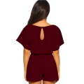 Miniatyrbild 2 av 5: Sommarklänningar för kvinnor, casual jumpsuits, kortärmade jumpsuits Red 2XL