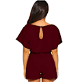 Miniatyrbilde 2 av 5: Sommerlige, avslappede jumpsuiter for kvinner, jumpsuiter med korte ermer Red M