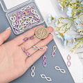 Miniatyrbild 4 av 5: 32 st 2 Färger Oändlighetslänkar Berlocker Rostfritt Stål Koppling Berlocker Evig Kärlek Berlocker för DIY Armband Halsband Smycken Tillverkning Tillbehör 7.2x25.5