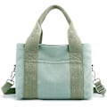 Miniatyrbillede 1 af 5: Canvas skuldertaske lille mulepose til kvinder afslappet tophåndtag taske flere lommer crossbody taske damer messenger taske grøn