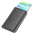 Miniatyrbild 4 av 5: Carbon Fiber Pop-up Card Holder With Rfid Protection Pu Black Black svart