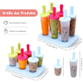 Miniatyrbillede 2 af 5: Glasforme, 12 isforme ispinde, isforme med plastikpinde, BPA-fri, små og store isforme
