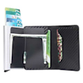 Miniatyrbild 3 av 6: Carbon Fiber Pop-up Card Holder With Rfid Protection Pu Black Black röd